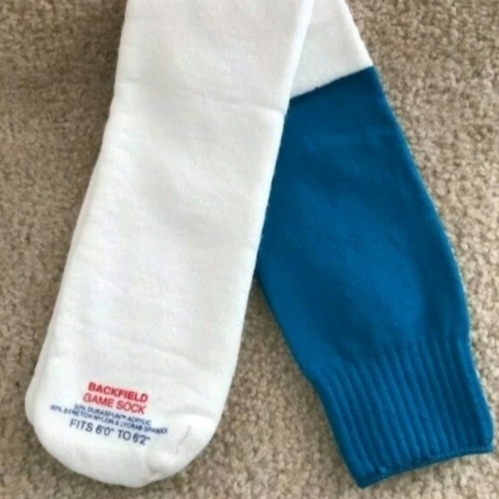 NFL Pro Backfield Game Socks Blue Top/White Bottom
